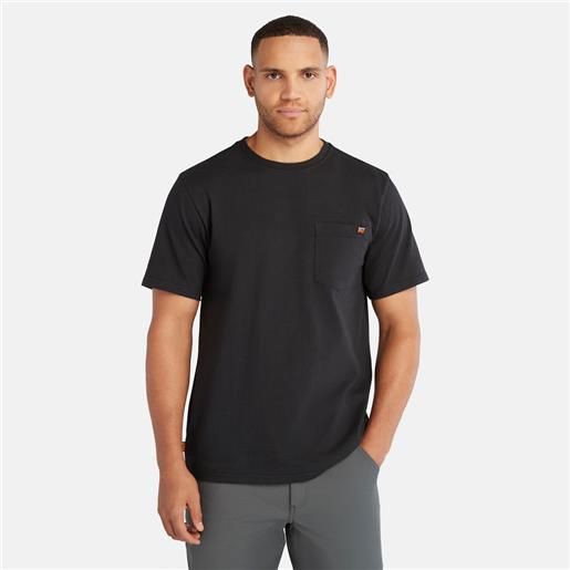 Timberland t-shirt con tasca Timberland pro da uomo in colore nero monocromatico colore nero