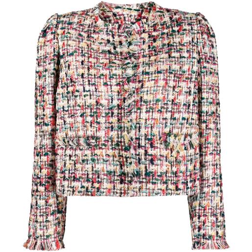 ISABEL MARANT giacca con frange in tweed - bianco