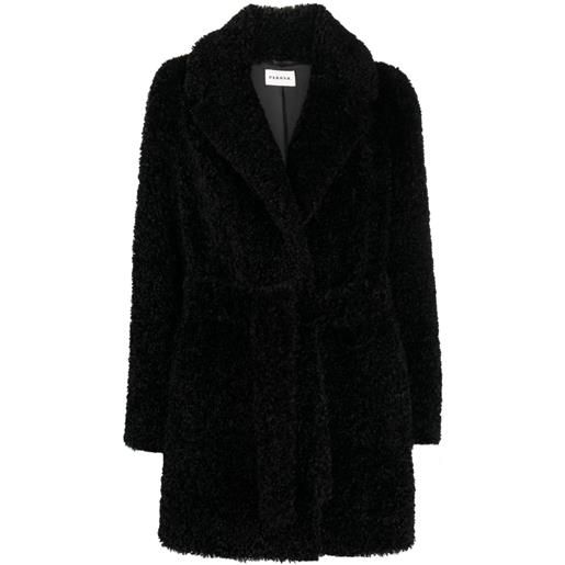 P.A.R.O.S.H. cappotto in finto shearling con scollo a v - nero