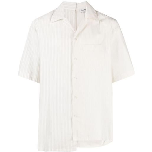 Lanvin camicia asimmetrica a righe - bianco