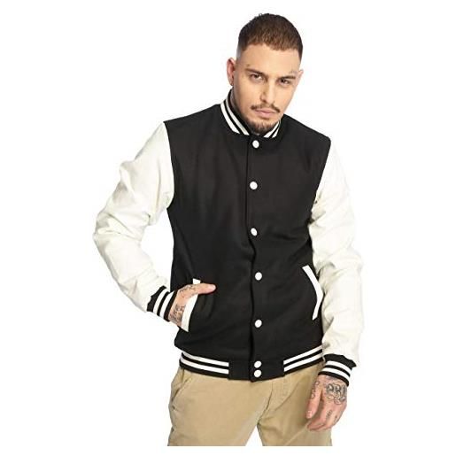 Urban Classics tb201, giacca da uomo, da college, abbigliamento oldschool, uomo, tb201blkwht, black/white, m