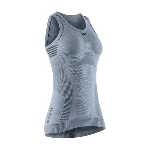X-Bionic invent 4.0 - maglia termica donna senza maniche a compressione - canotta termica donna ad alte prestazioni per running, sci, ciclismo, fitness e sport invernali - per climi rigidi, xl, grigio
