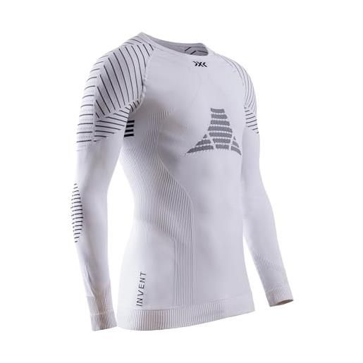 X-Bionic invent 4.0 maglia termica manica lunga a compressione uomo running, sci, ciclismo, fitness e sport invernali, nero, m