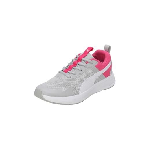 PUMA unisex kids' fashion shoes evolve run mesh jr trainers & sneakers, cool light gray-PUMA white-glowing pink, 39