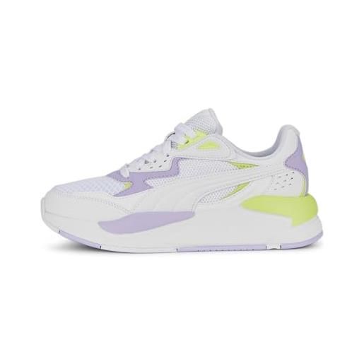 PUMA unisex kids' fashion shoes x-ray speed play jr trainers & sneakers, PUMA white-PUMA white-vivid violet-lily pad, 38