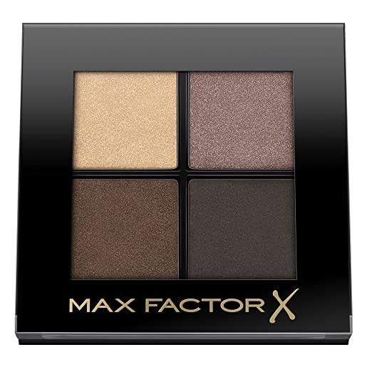 Max Factor colour x-pert soft touch palette ombretti, 4 ombretti dal colore intenso, altamente sfumabili, 003 hazy sands