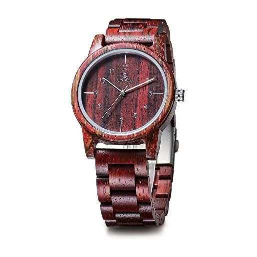 LeeEv orologi in legno uwood series 40 mm unisex orologio in legno naturale fatto a mano con confezione regalo e fascia regolabile