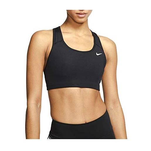 Nike swoosh, reggiseno sportivo donna, nero (black/white), x-large