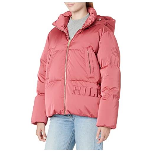 Tommy Hilfiger sateen down hooded jacket ww0ww36062 giacche imbottite, viola (frosted raspberry), l donna