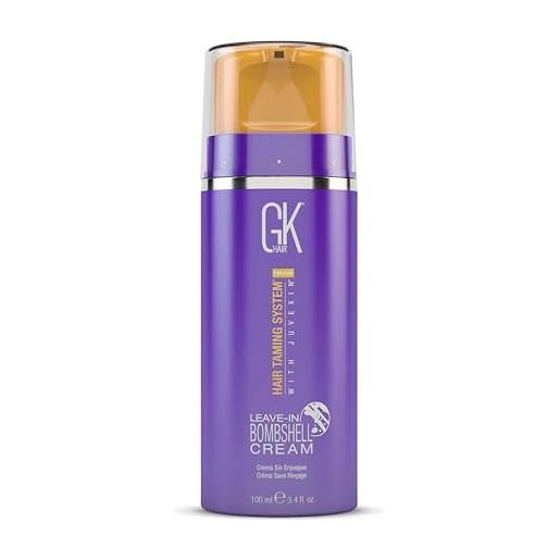 GK HAIR global keratin leave in bombshell purple cream (3.4 fl oz/100ml) condizionamento levigante idratante idratante controllo del crespo per capelli biondi danneggiati rimuove