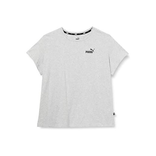 PUMA maglietta con logo piccolo ess plus, donna, grigio chiaro, xl
