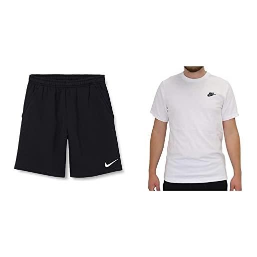 Nike park 20, pantaloncini uomo, nero/bianco/bianco, m & m nsw club tee, t-shirt uomo, white black