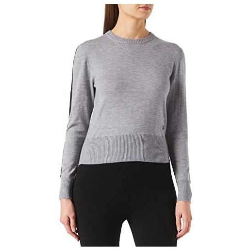 A|C Sport performance cropped top maglione, light grey, large donna