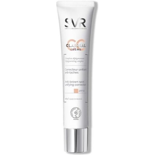 SVR clairial cc cream protezione solare 50+ da 40 ml - crema colorata correttiva con alta protezione solare per una pelle uniforme e protetta