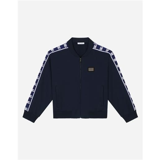 Dolce & Gabbana felpa con zip in jersey con bande laterali logate