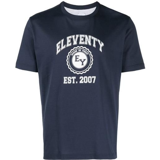 Eleventy t-shirt con stampa - blu