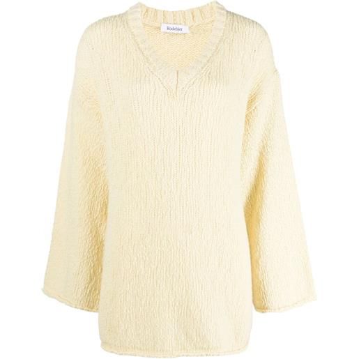 Rodebjer maglione con scollo a v ermine - giallo