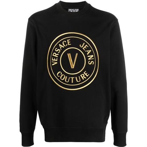 Versace Jeans Couture felpa con ricamo - nero