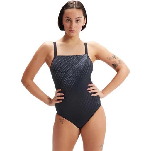 Speedo shaping amberglow printed swimsuit nero uk 38 donna