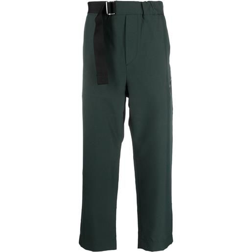 OAMC pantaloni crop con fibbia - verde