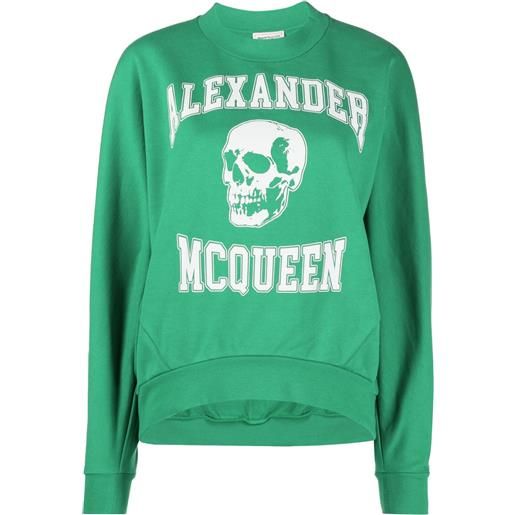 Alexander McQueen felpa con stampa - verde