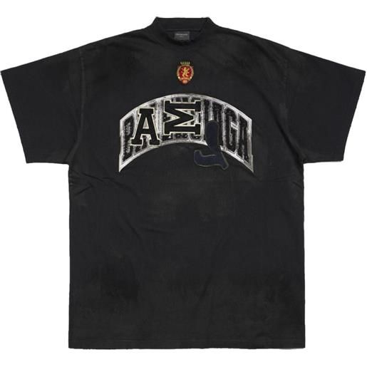 Balenciaga t-shirt skater con applicazione logo - nero