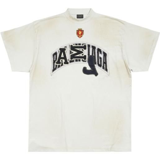 Balenciaga t-shirt skater con applicazione logo - bianco
