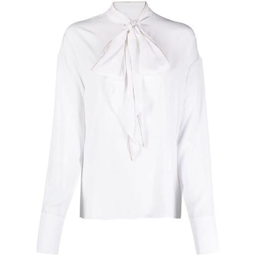Genny camicia con fiocco - bianco
