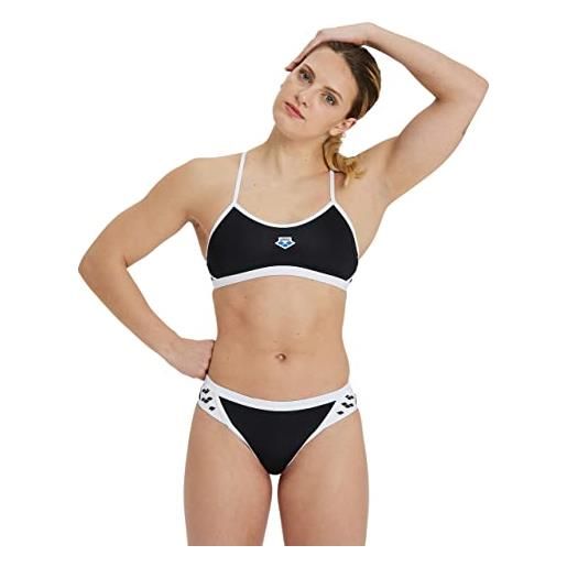 ARENA icons bikini cross back solid costume da bagno, nero/bianco, 44 donna