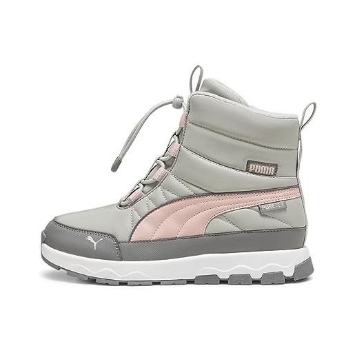PUMA evolve boot puretex jr, scarpe da ginnastica, smokey grigio future rosa bianca, 36 eu