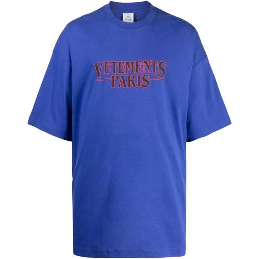 VETEMENTS t-shirt con ricamo - blu