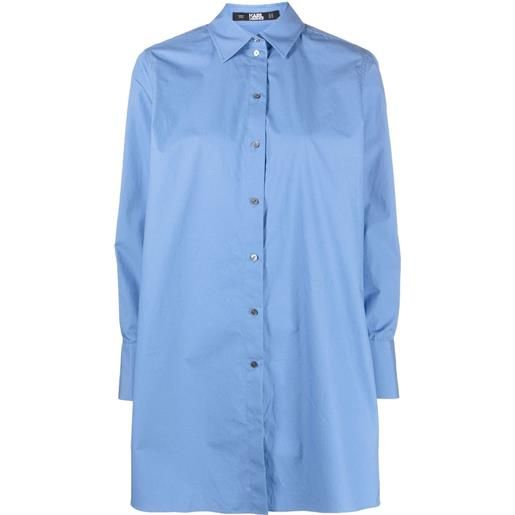 Karl Lagerfeld camicia con ricamo - blu