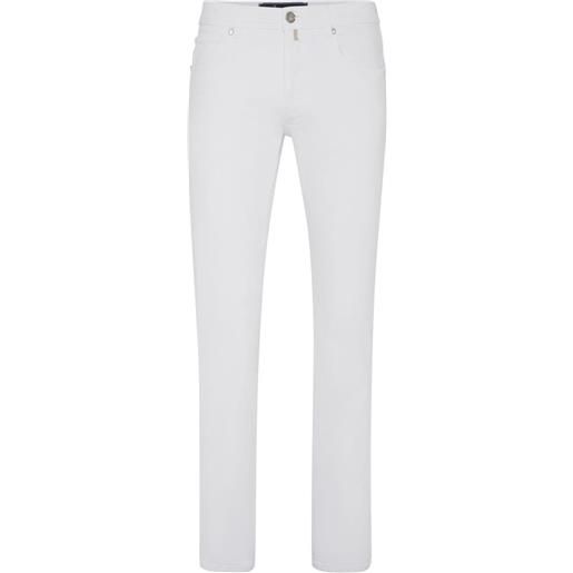 Billionaire jeans dritti con ricamo - bianco