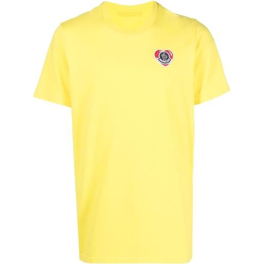 Moncler t-shirt con applicazione logo - giallo