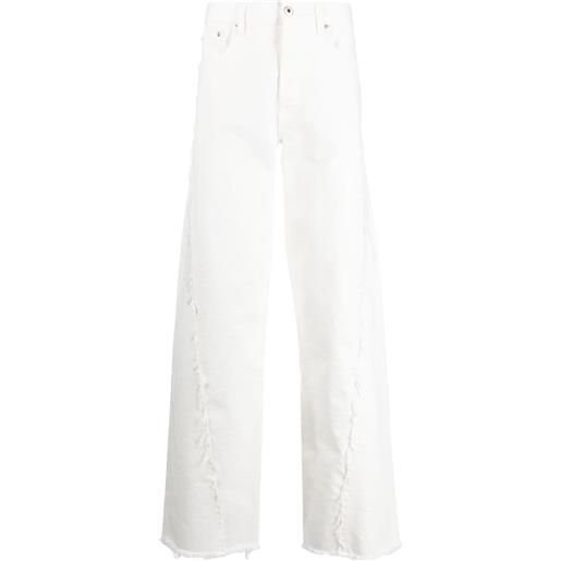 Lanvin jeans a gamba ampia con effetto vissuto - bianco