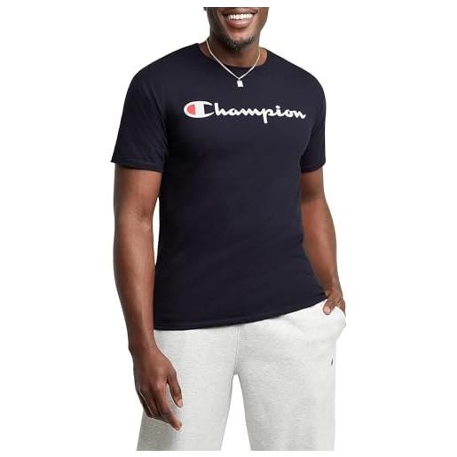 Champion classic jersey script t-shirt, blu (surf the web), m uomo