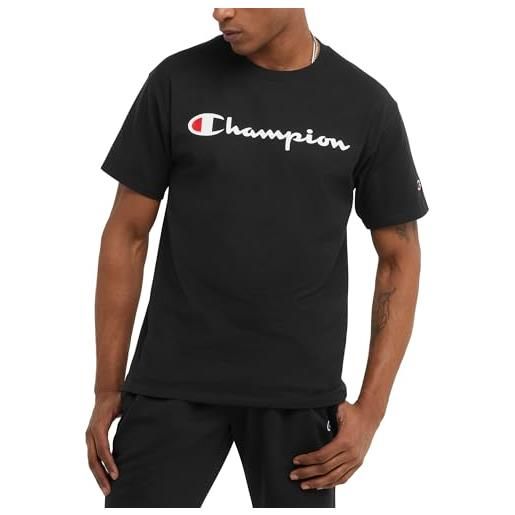 Champion classic jersey script t-shirt, blu (surf the web), m uomo