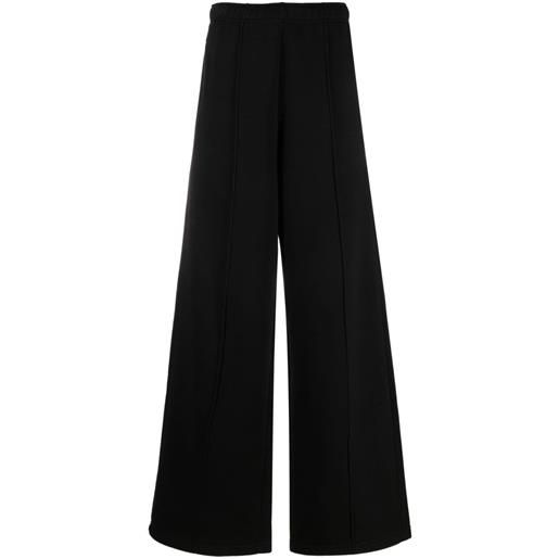 MM6 Maison Margiela pantaloni a gamba ampia con vita elasticizzata - nero
