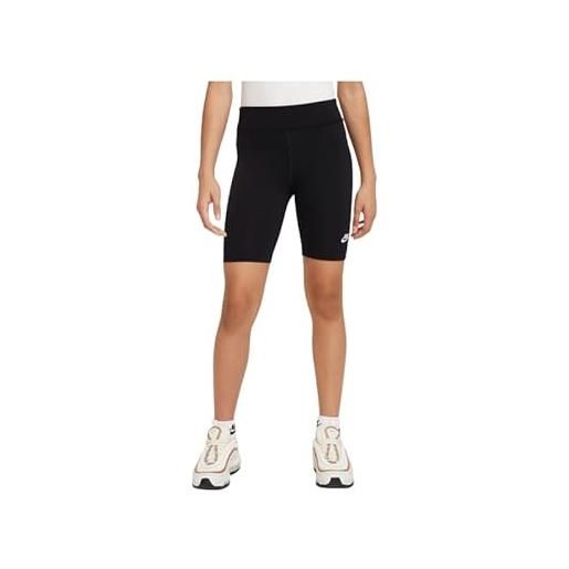Nike dx5066-010 g nsw 7 in bike short pantaloncini bambina black/white taglia l