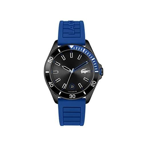 Lacoste orologio analogico al quarzo da uomo con cinturino in silicone blu - 2011262
