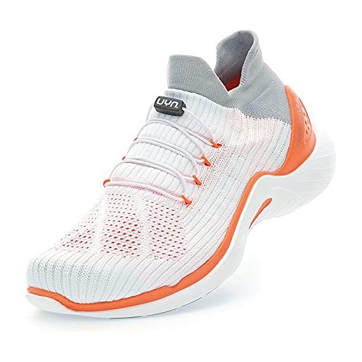 UYN city running, sneaker donna, white/orange, 38 eu