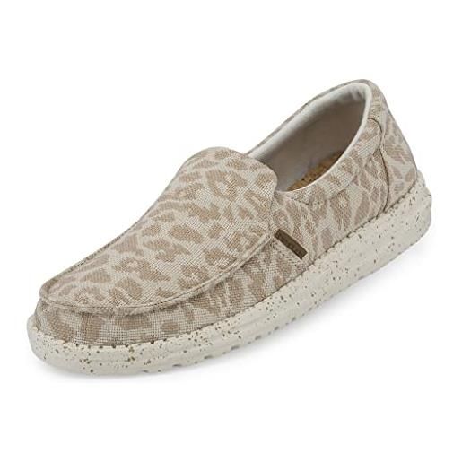 Hey Dude misty, loafer shoes donna, grigio (charcoal cheetah), 36 eu