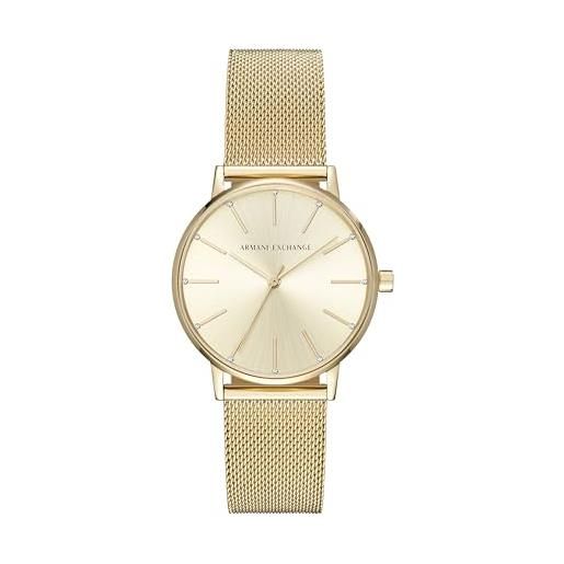 Armani Exchange orologio analogico quarzo donna con cinturino in acciaio inossidabile ax5536, oro rosa