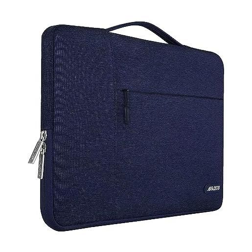 MOSISO laptop sleeve borsa compatibile con mac. Book air/pro, 13-13,3 pollici notebook, compatibile con mac. Book pro 14 m3 m2 m1 chip pro max 2023-2021, poliestere multifunzionale manica, blu navy
