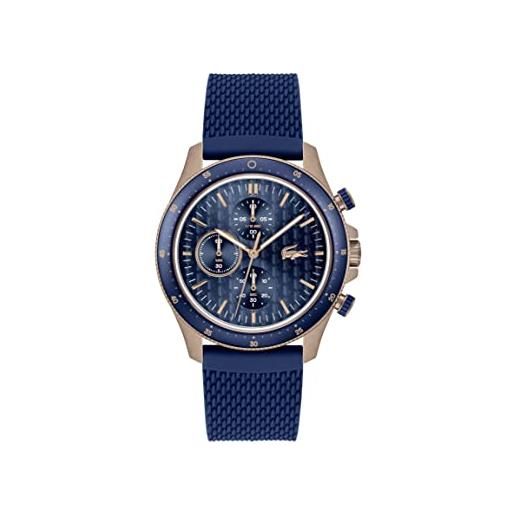 Lacoste orologio con cronografo al quarzo da uomo con cinturino in silicone blu - 2011253