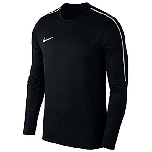 Nike m nk dry park18 crew top maglie a manica lunga, uomo, nero/bianco/bianco, m