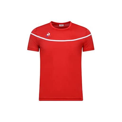 le coq Sportif n°7 maillot match ss, maglietta a maniche corte bambino, rosso vintage, 14a
