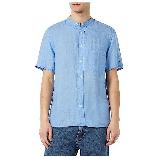 Tommy Hilfiger camicia uomo camicia in lino, blu (cloudy blue), l