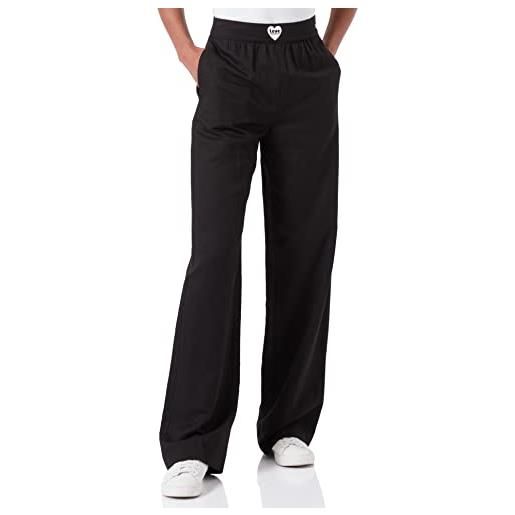 Love Moschino palazzo trousers pantaloni casual, black, 36 eu