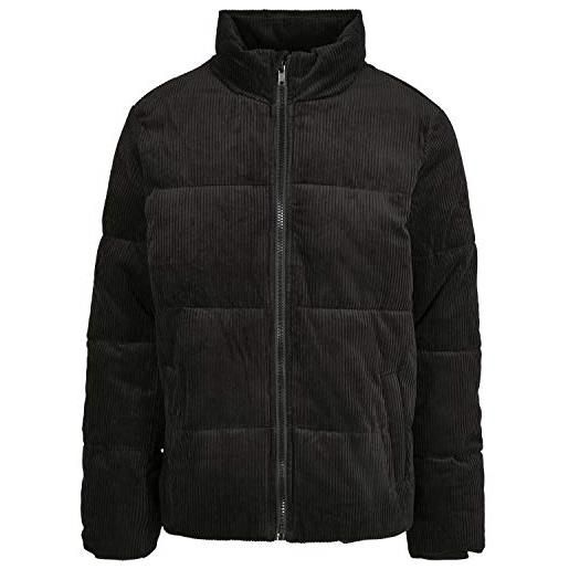 Urban Classics boxy corduroy puffer jacket giacche, nero, s uomo
